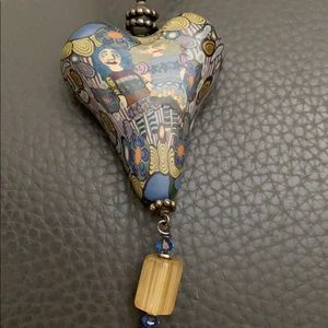 12 inch painted heart pendant